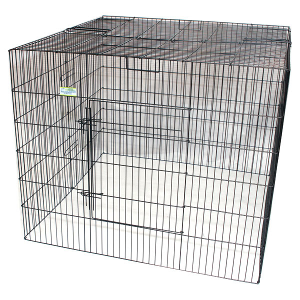 dog pen with roof