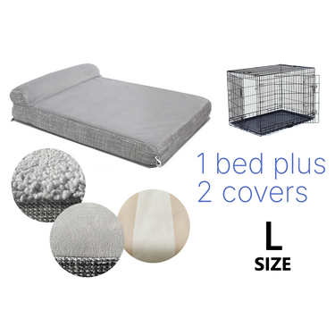 Orthopedic Collapsible Crate Bed with Extra Covers Pack (Large)